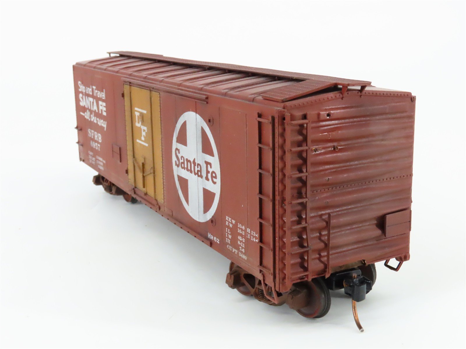 S Scale American Flyer SFRB Santa Fe 40' Boxcar #6957 Weathered