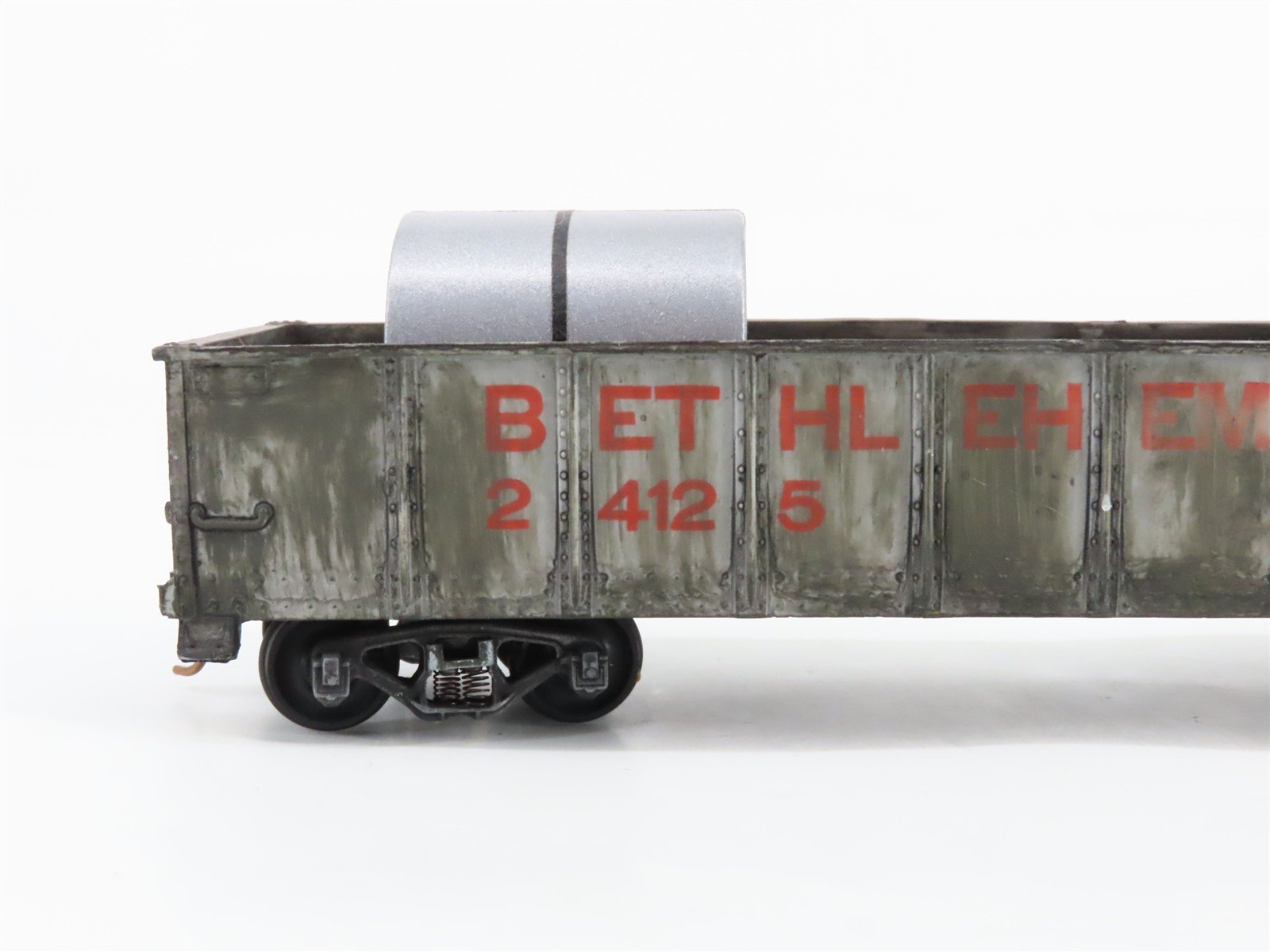 S Scale American Flyer Bethlehem Steel Gondola #24125 Weathered w/Coil Loads