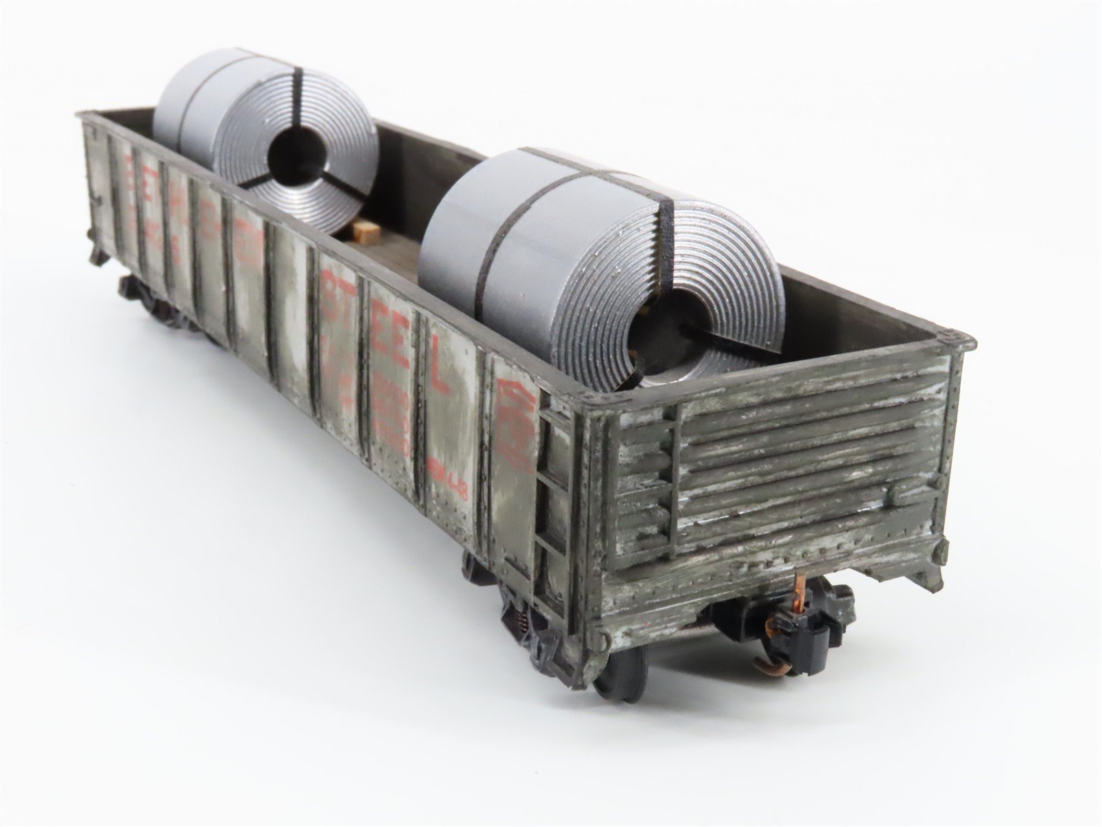 S Scale American Flyer Bethlehem Steel Gondola #24125 Weathered w/Coil Loads
