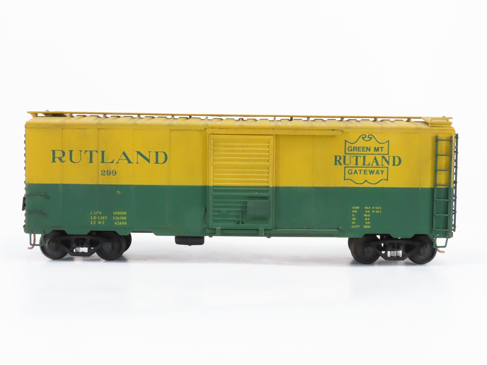 S Scale American Flyer RUT Rutland 40' Boxcar #299 Weathered