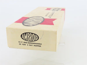 HO Scale Ambroid H-17 Erie-Susquehanna 50-Ton 3-Bay Open Hopper Kit