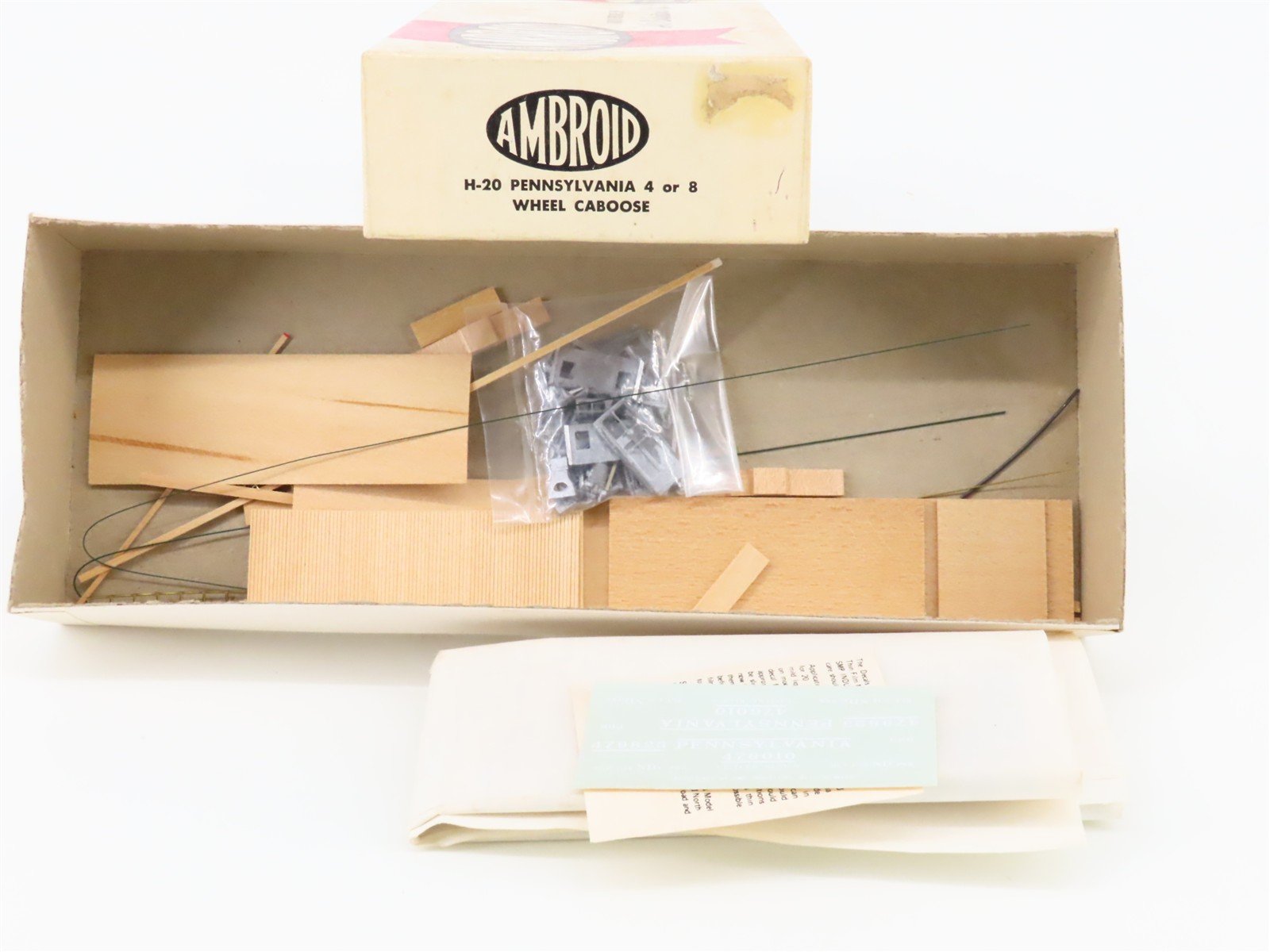 HO Scale Ambroid H-20 PRR Pennsylvania 4 or 8 Wheel Caboose Kit