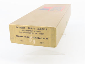 HO Scale Quality Craft F-2 Trailer Train Bulkhead Flatcar Kit