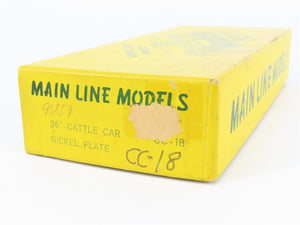 HO Main Line Craftsman Kit #CC-18 NKP Nickel Plate Road 36' Stock Car #90859
