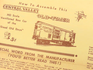 HO Scale Central Valley Craftsman Kit #R-93 P&R Ventilated Box Car #14409