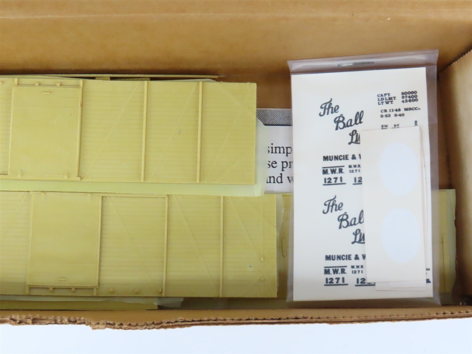 HO Scale Sunshine Models Resin Kit #6.1 Undecorated MWR Mather Box Car