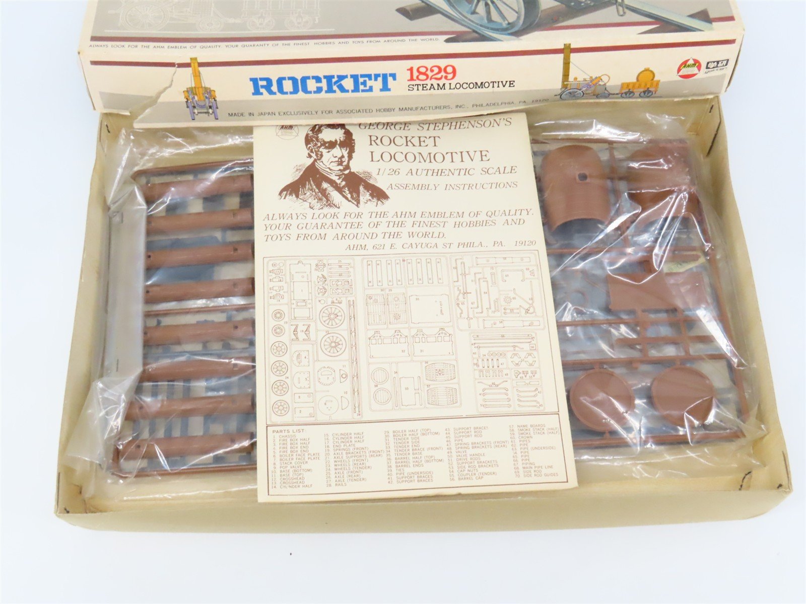 1:26 Scale AHM K301-598 1829 Rocket Steam Locomotive Kit STATIC MODEL