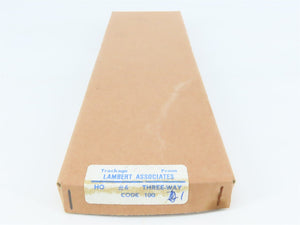 HO Scale Lambert #6 Code 100 Three-Way Switch Track Piece 2-Pack