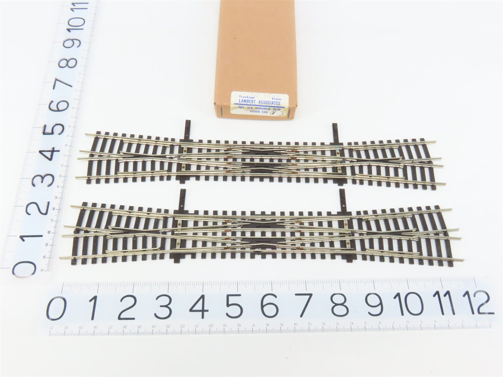 HO Scale Lambert #6 Code 100 Double-Slip Crossing Track Piece 2-Pack