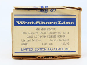 HO Scale West Shore Line Resin Kit #9002 Undecorated NYC 2-Bay Covered Hopper