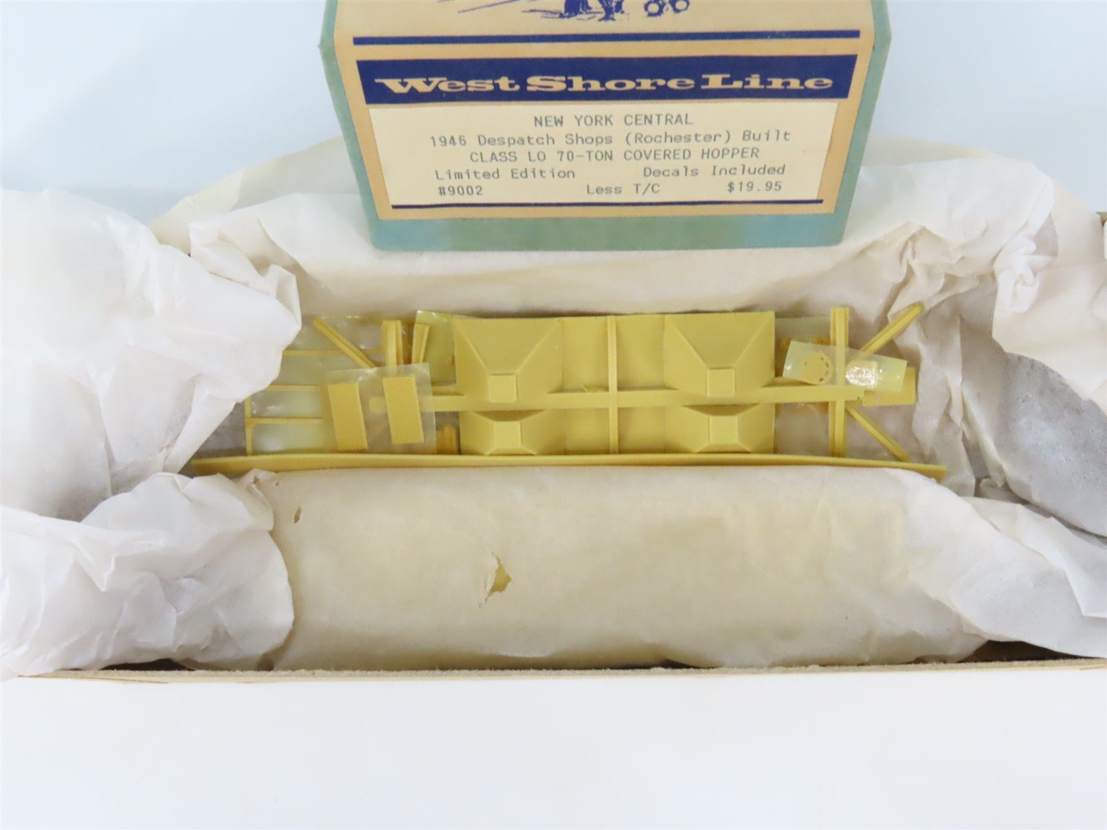 HO Scale West Shore Line Resin Kit #9002 Undecorated NYC 2-Bay Covered Hopper