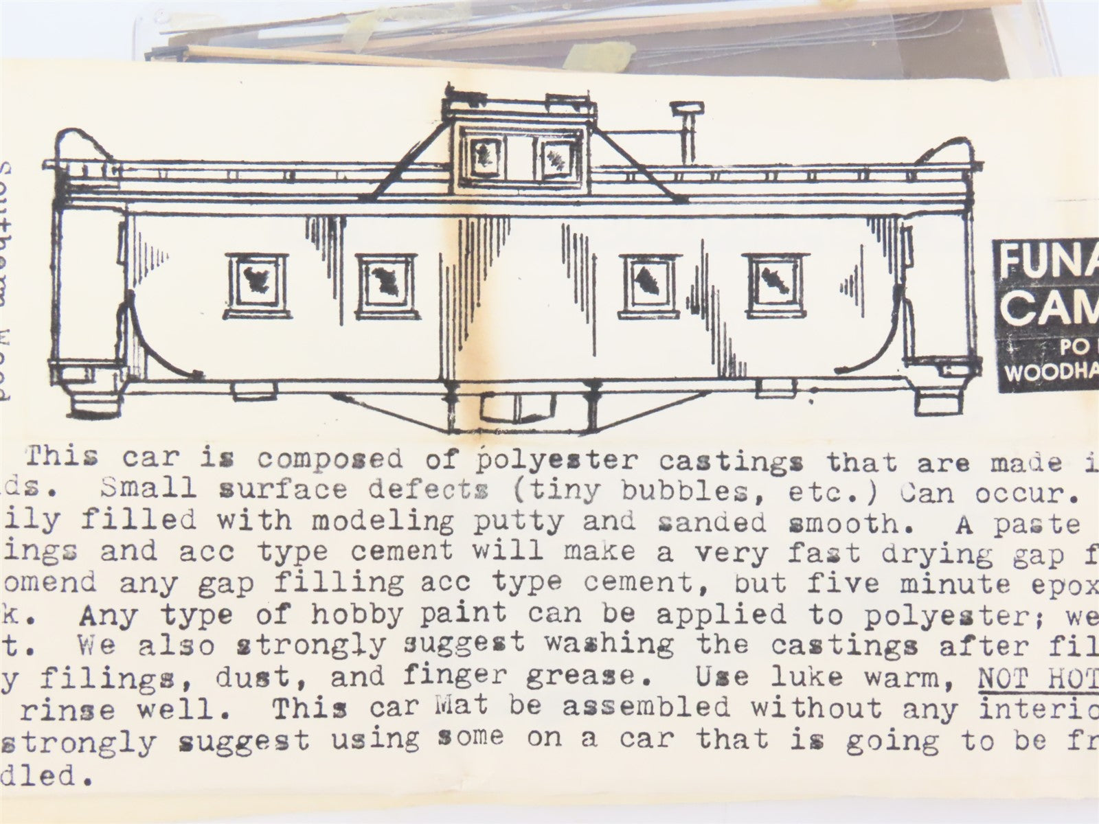 HO Funaro & Camerlengo Resin Kit #C-506 Undecorated SOU Center Cupola Caboose