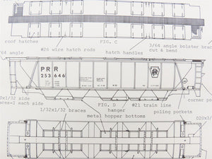 HO Scale Quality Craft Craftsman Kit Undecorated PRR 5-Bay 51' Covered Hopper