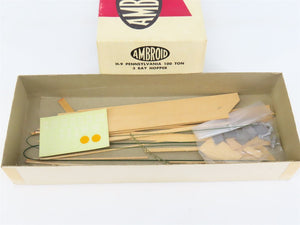 HO Scale Ambroid Craftsman Kit #H-9 Undecorated PRR 100-Ton 3-Bay Open Hopper