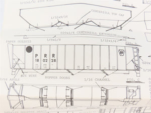 HO Scale Ambroid Craftsman Kit #H-9 Undecorated PRR 100-Ton 3-Bay Open Hopper