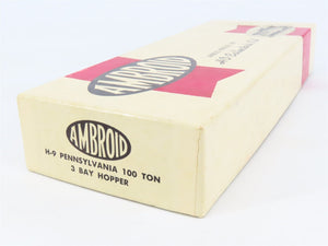 HO Scale Ambroid Craftsman Kit #H-9 Undecorated PRR 100-Ton 3-Bay Open Hopper