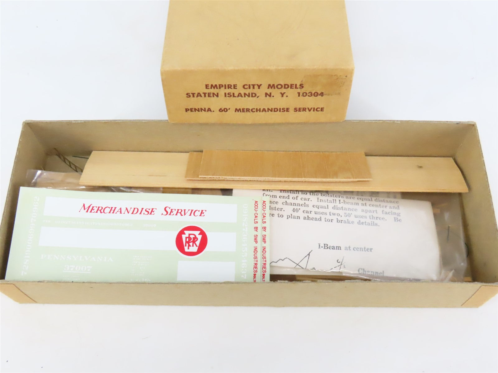 HO Scale Empire City Craftsman Kit Undecorated PRR Merchandise 60' Box Car