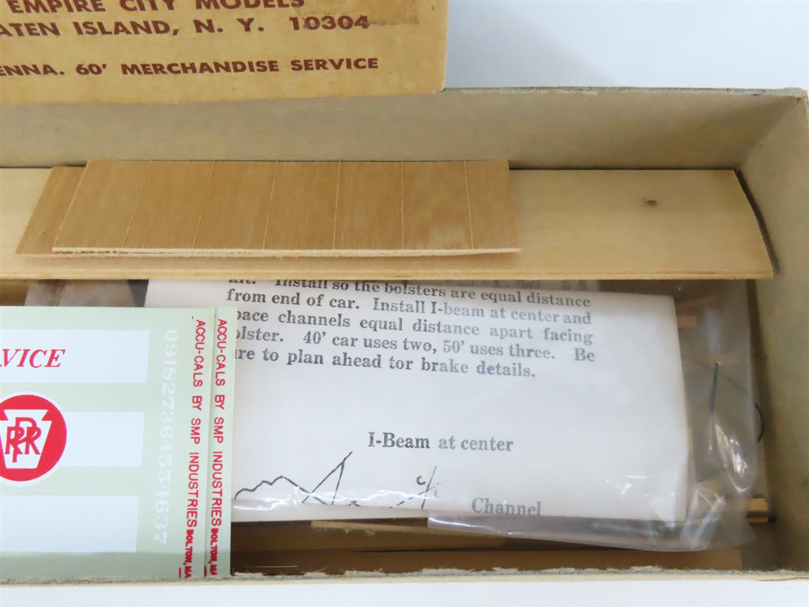 HO Scale Empire City Craftsman Kit Undecorated PRR Merchandise 60' Box Car