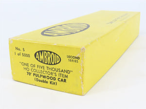 HO Scale Ambroid Kit #5 Undecorated 70' Pulpwood Flat Car 2-Pack