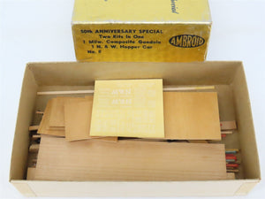 HO Scale Ambroid Craftsman Kit #8 Undecorated MILW Gondola & N&W Hopper