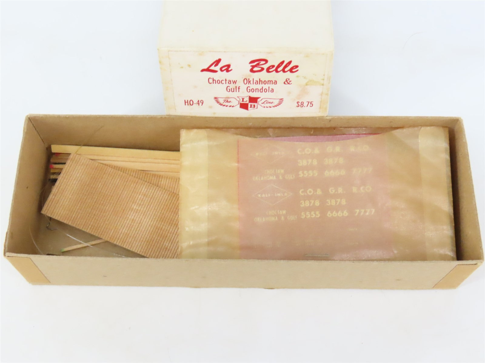 HO LaBelle Craftsman Kit #HO-49 Undecorated Choctaw Oklahoma & Gulf Gondola