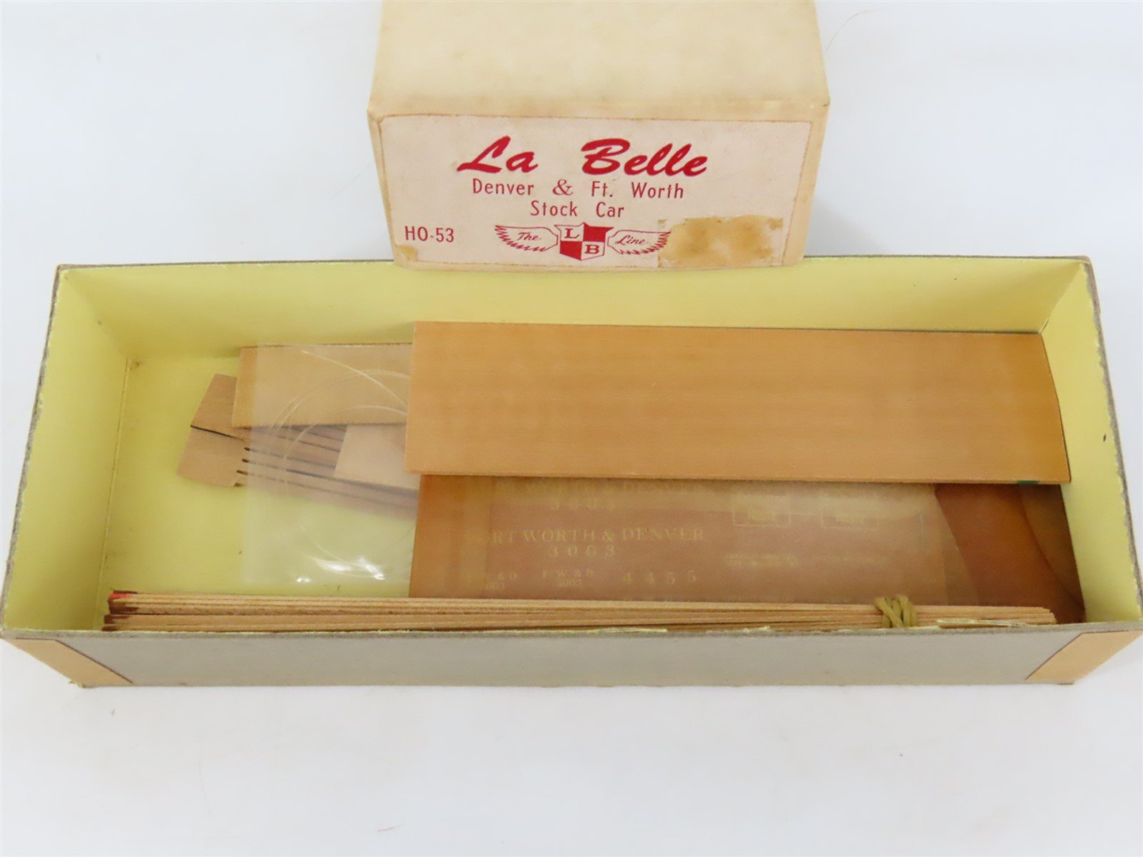 HO LaBelle Craftsman Kit #HO-53 Undecorated Denver & Ft. Worth Stock Car