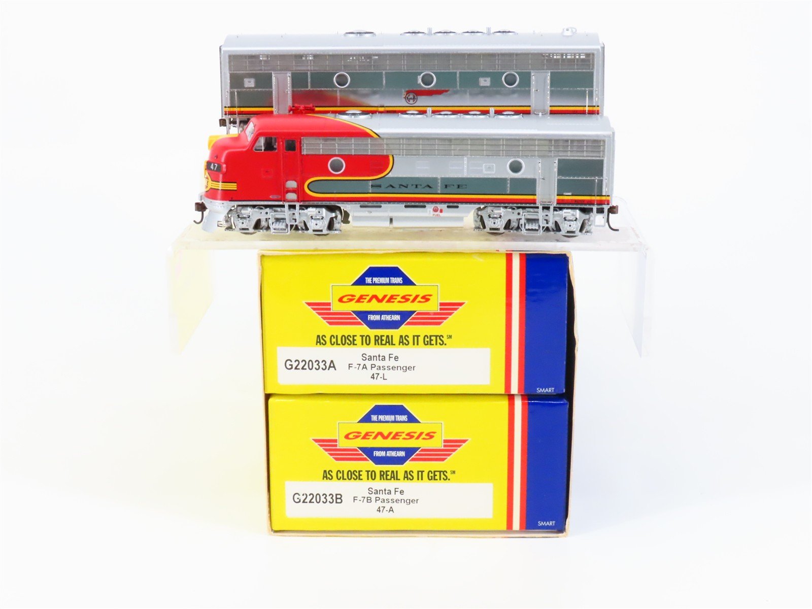 HO Athearn Genesis G22033 ATSF Santa Fe "Warbonnet" F7A/B Diesel Set #47L/47A