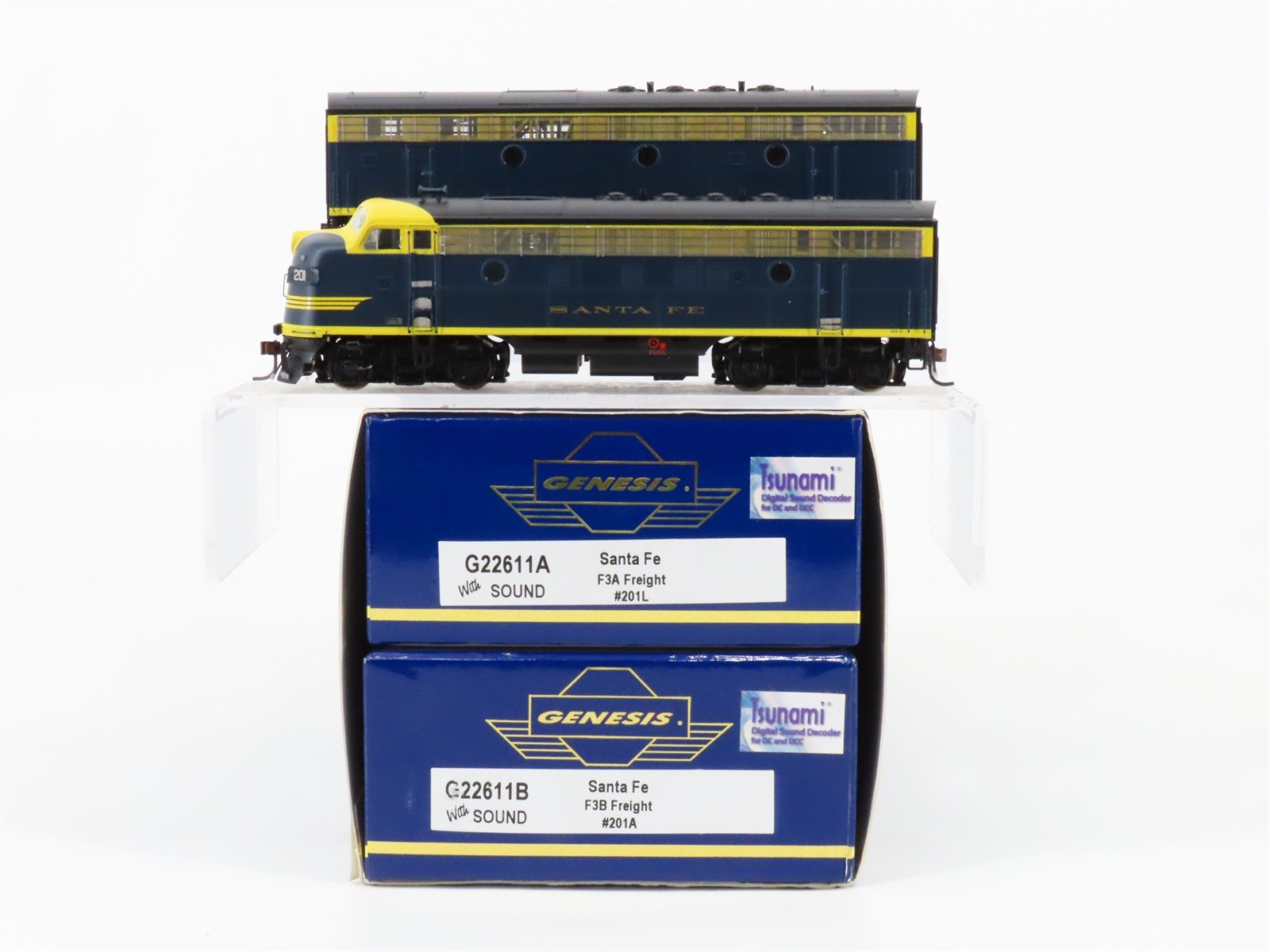 HO Scale Athearn Genesis G22611 ATSF Santa Fe EMD F3A/B Diesel Set w/DCC & Sound