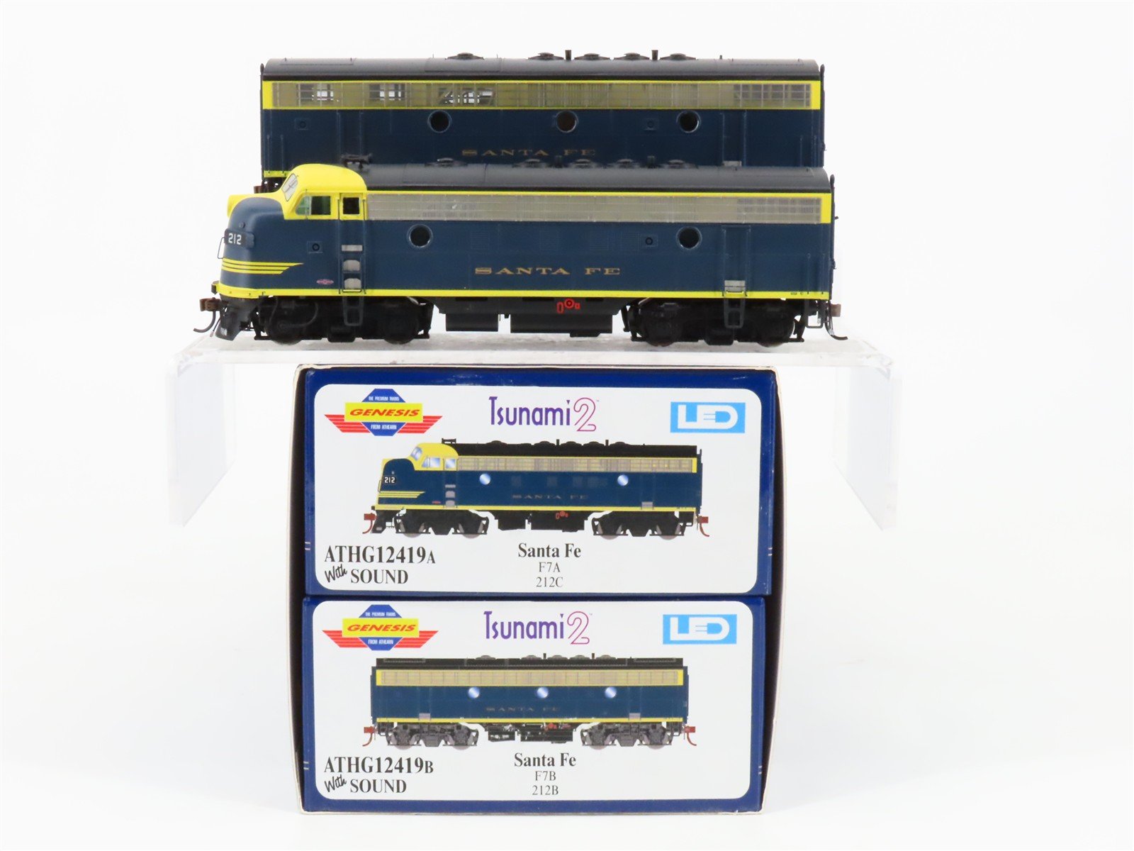 HO Scale Athearn Genesis ATHG12419 ATSF Santa Fe F7A/B Diesel Set w/ DCC & Sound