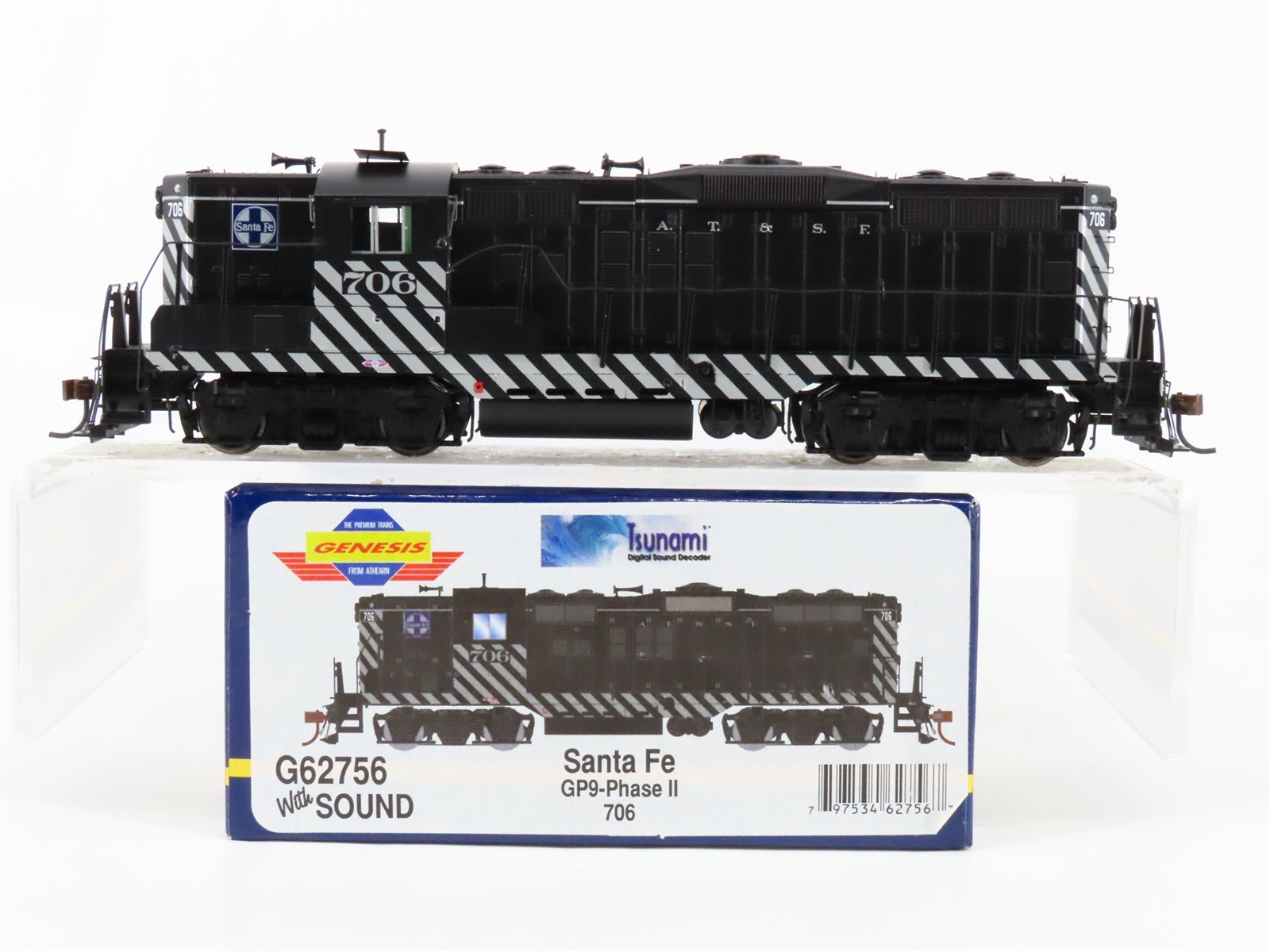 HO Scale Athearn Genesis G62756 ATSF Santa Fe GP9 Diesel Loco #706 wDCC & Sound