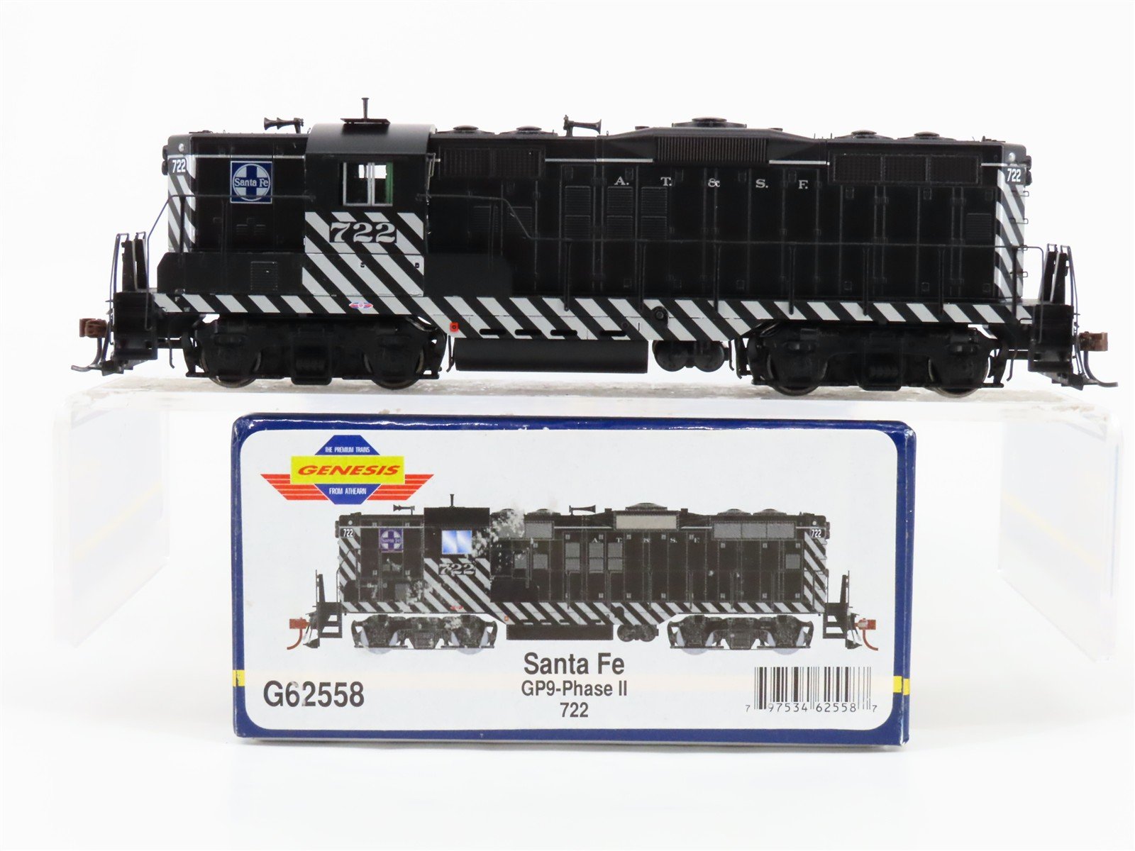 HO Scale Athearn Genesis G62558 ATSF Santa Fe GP9 II Diesel Locomotive #722