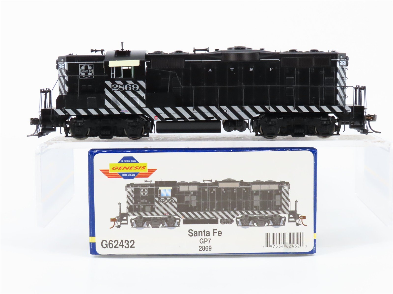 HO Scale Athearn Genesis G62432 ATSF Santa Fe GP7 Diesel Locomotive #2869 wDCC
