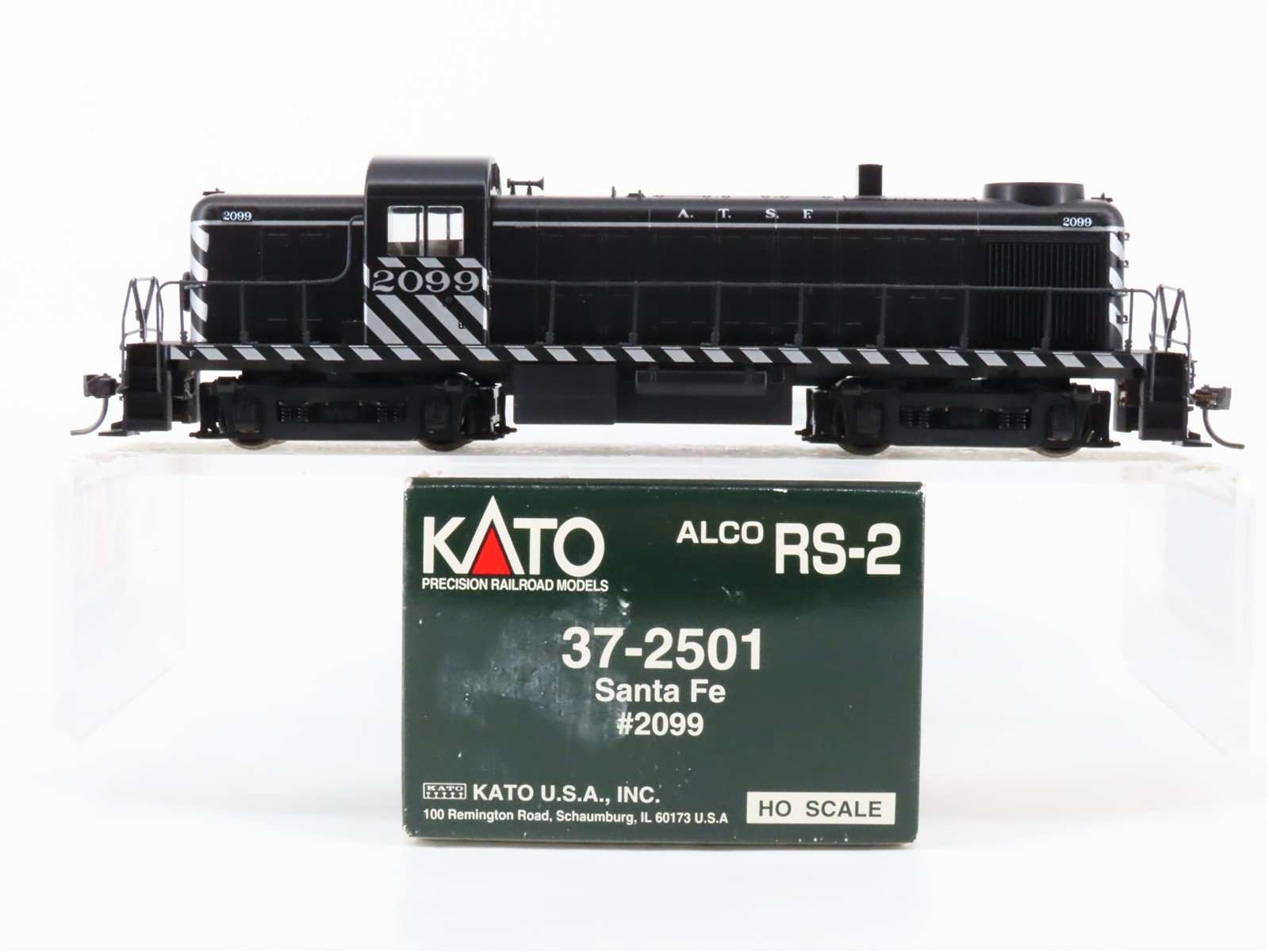 HO Scale Kato 37-2501 ATSF Santa Fe RS-2 Diesel Locomotive #2099 wDCC