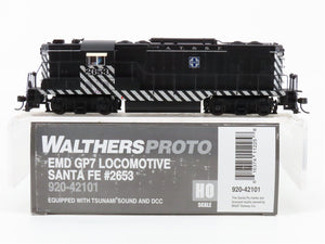 HO Scale Walthers Proto 920-42101 ATSF Santa Fe GP7 Diesel #2653 wDCC & Sound