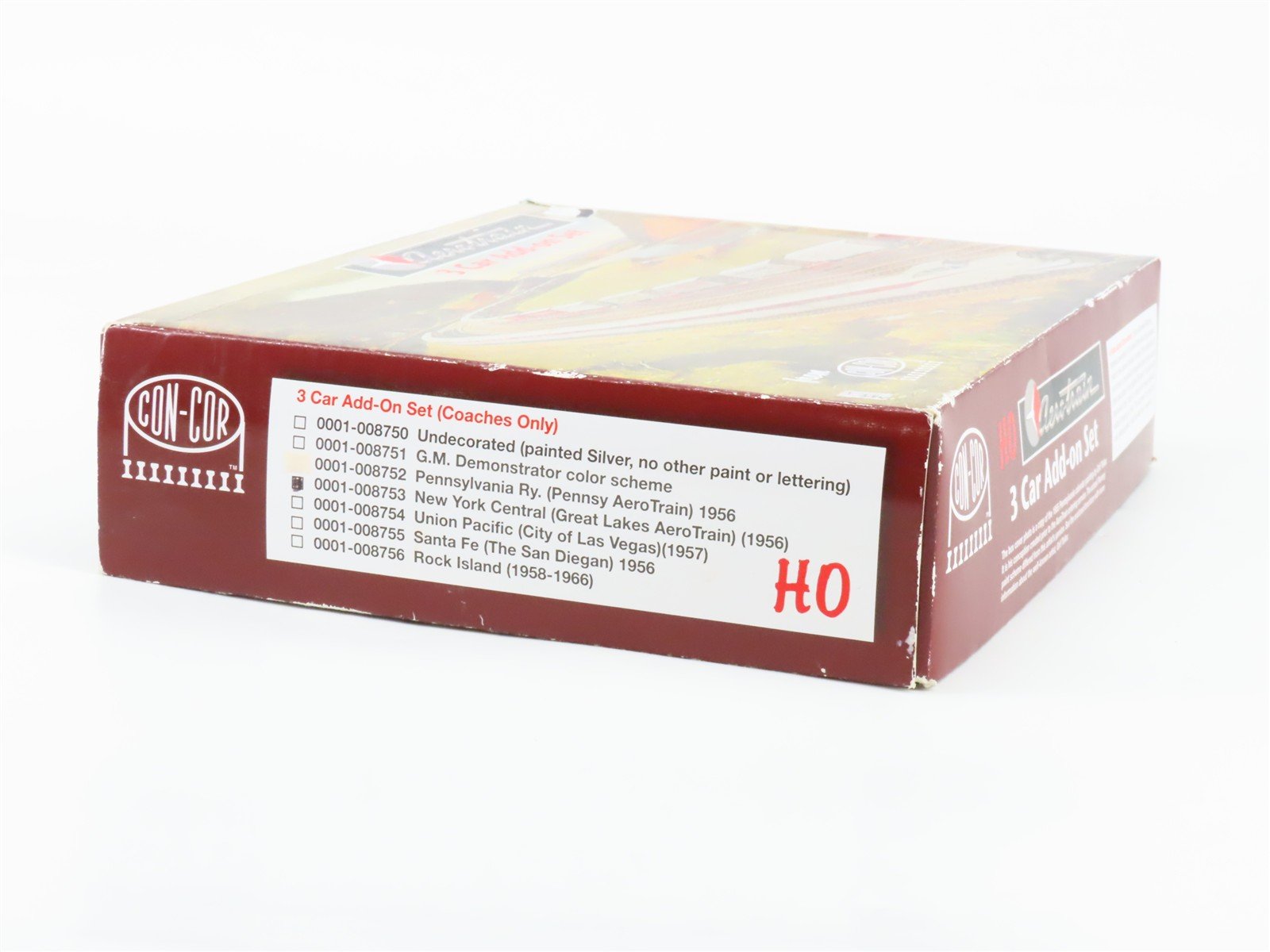 HO Scale Con-Cor 0001-008753 NYC Great Lakes AeroTrain Passenger 3-Car Add-On