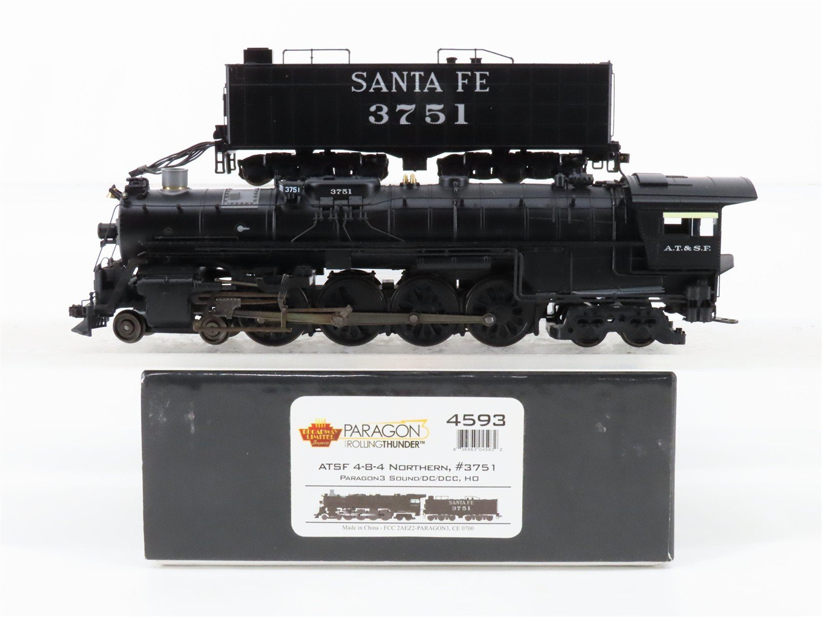 HO Scale Broadway Limited BLI 4593 ATSF Santa Fe 4-8-4 Steam #3751 wParagon3