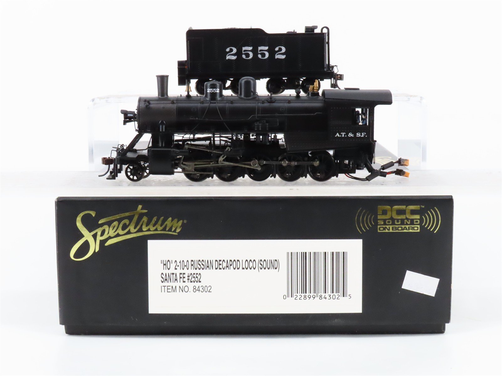 HO Scale Bachmann 84302 ATSF Santa Fe 2-10-0 Steam Loco #2552 wDCC & Sound