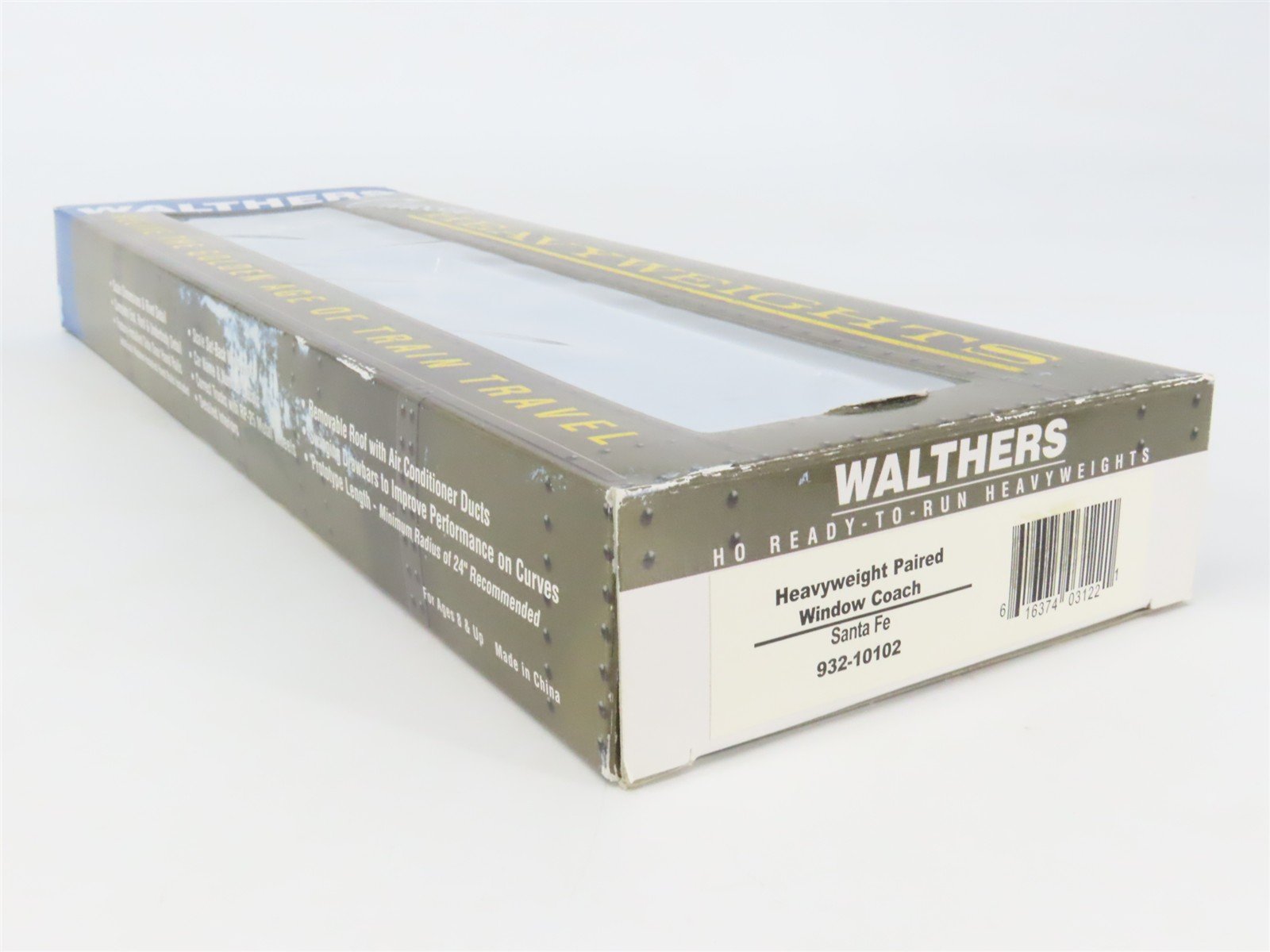 HO Scale Walthers 932-10102 ATSF Santa Fe Heavyweight Window Coach Passenger