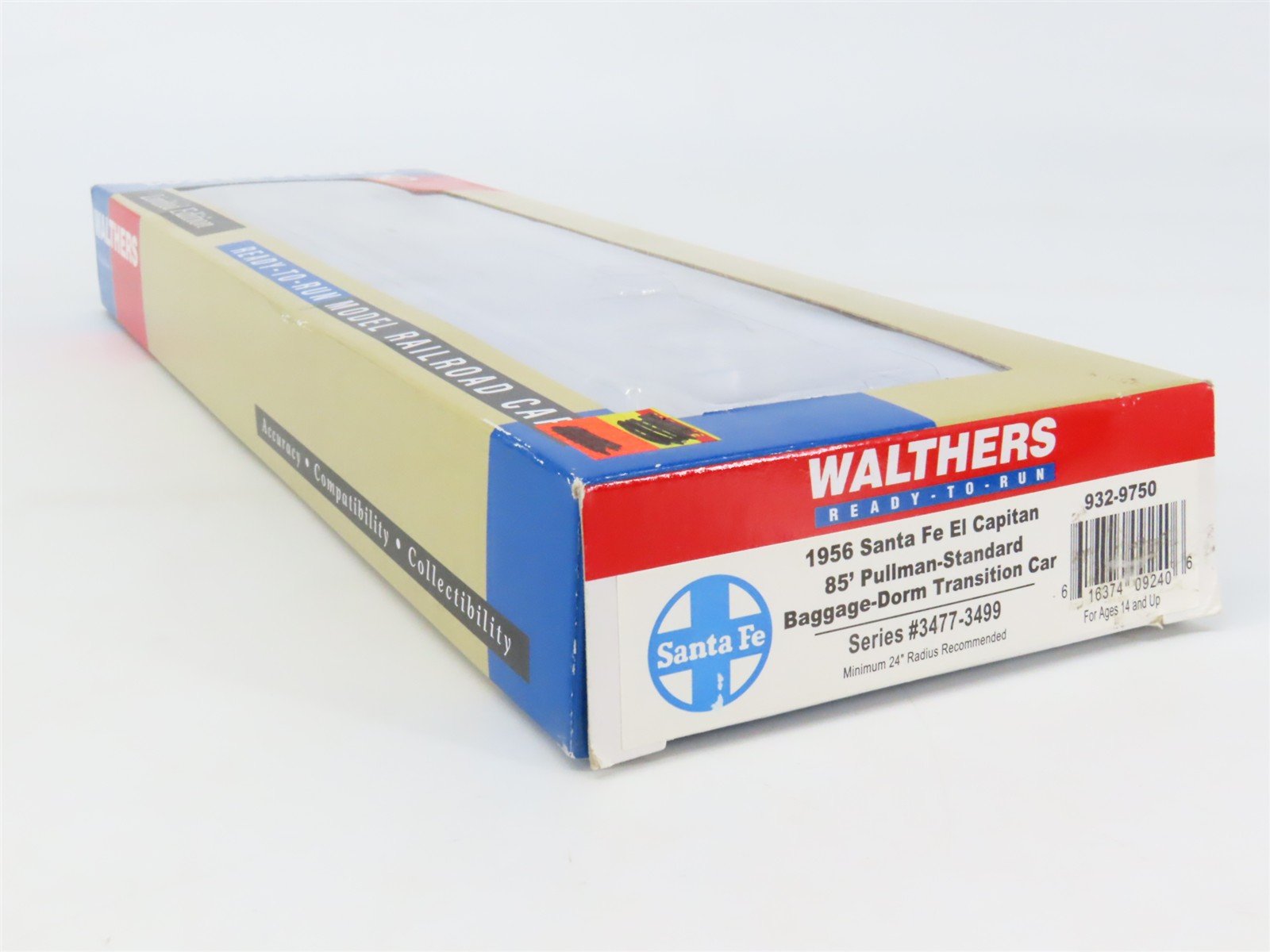 HO Scale Walthers 932-9750 ATSF Santa Fe Railroad 85' Baggage-Dorm Passenger Car