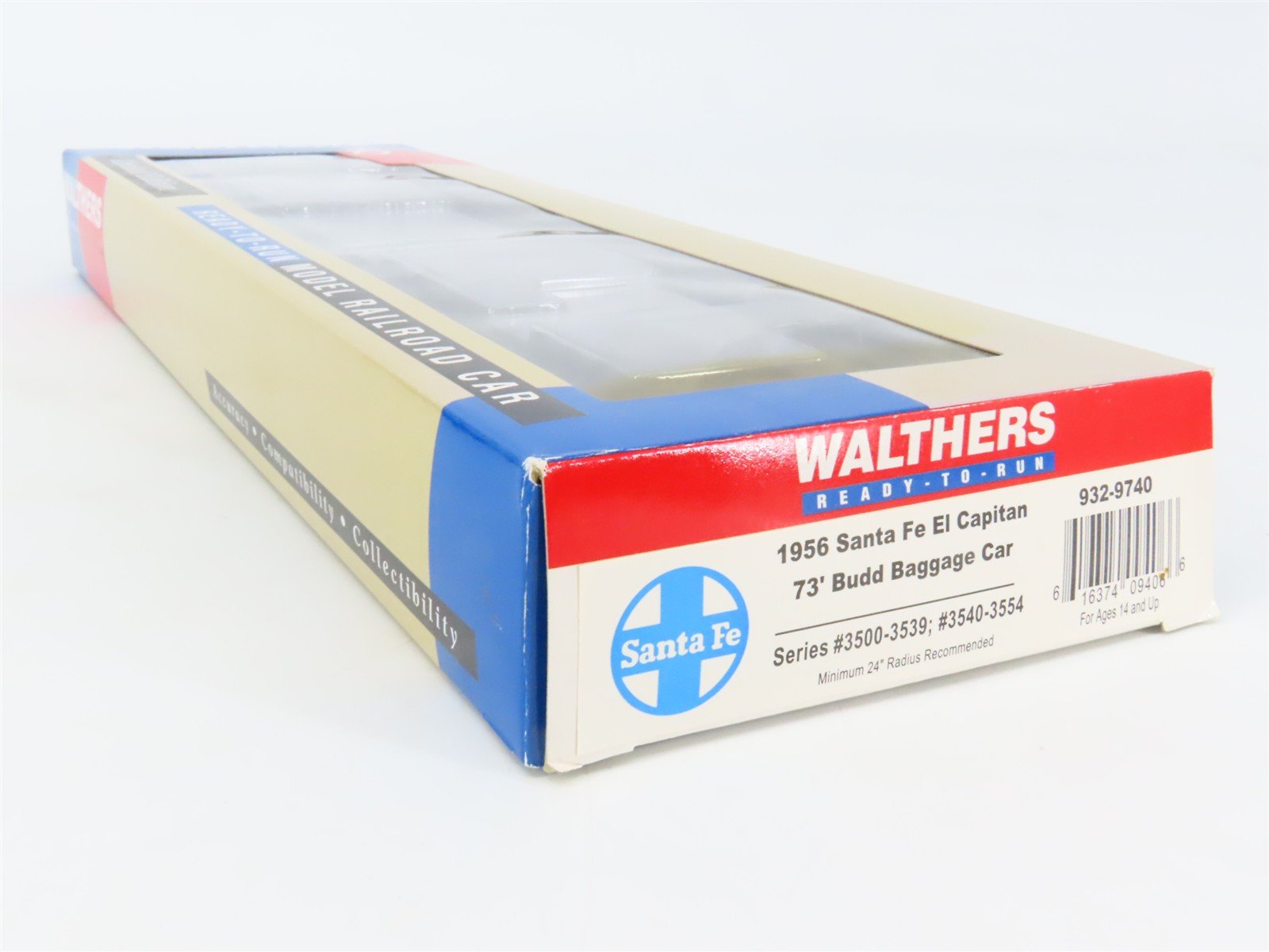 HO Scale Walthers 932-9740 ATSF Santa Fe Railroad 73' Budd Baggage Passenger Car