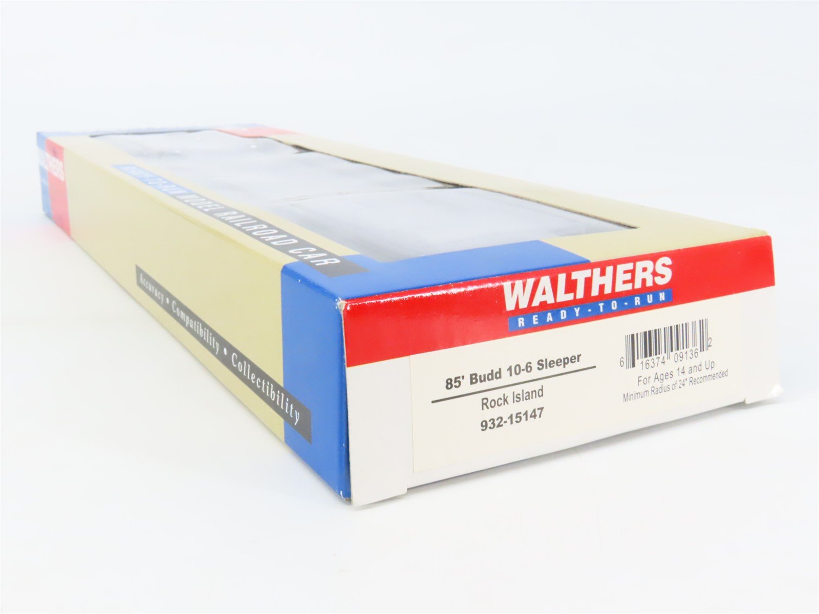 HO Scale Walthers 932-15147 RI Rock Island 85' Budd 10-6 Sleeper Passenger Car
