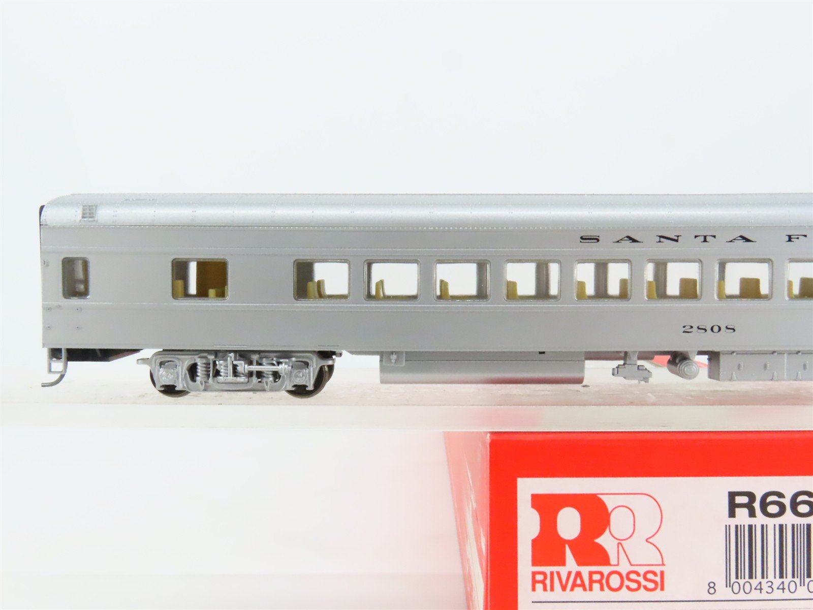 HO Scale Rivarossi R6666 ATSF Santa Fe Railroad Coach Passenger Car #2808