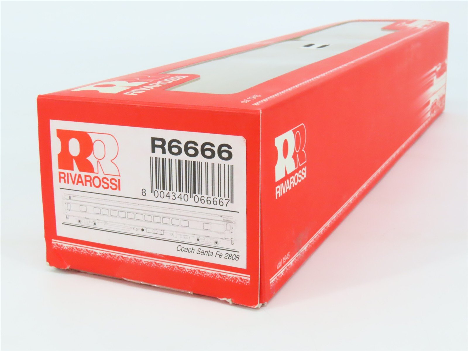 HO Scale Rivarossi R6666 ATSF Santa Fe Railroad Coach Passenger Car #2808