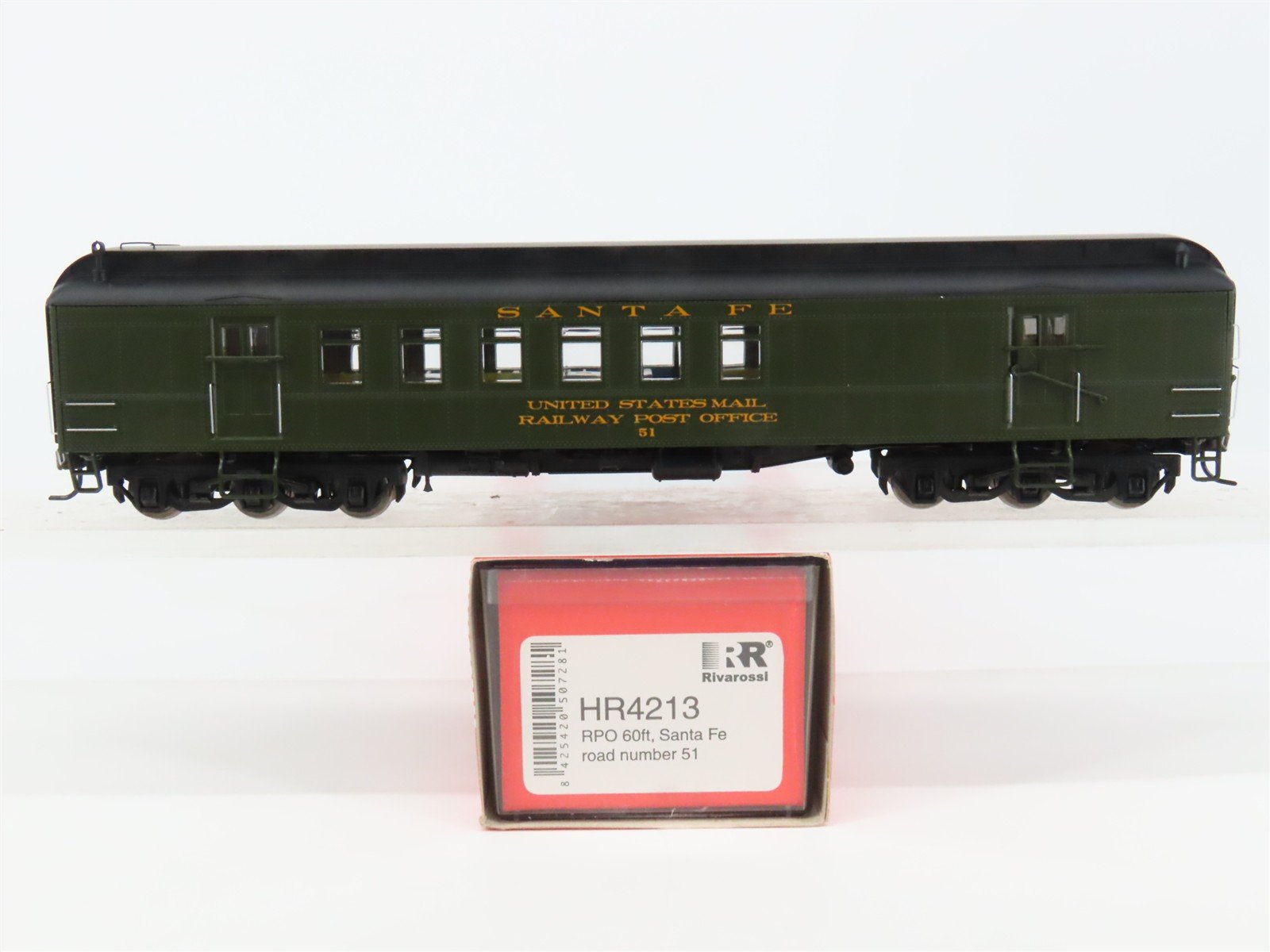 HO Scale Rivarossi HR4213 ATSF Santa Fe Railroad 60' RPO Passenger Car #51