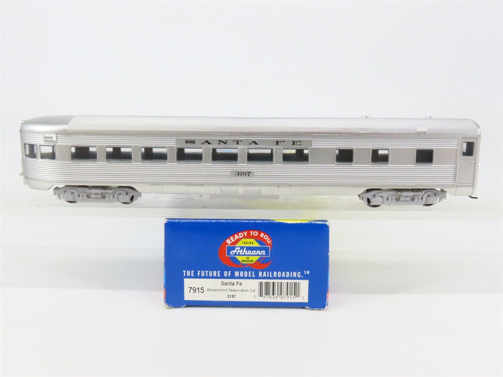 HO Scale Athearn 7915 ATSF Santa Fe Streamlined Observation Passenger #3197