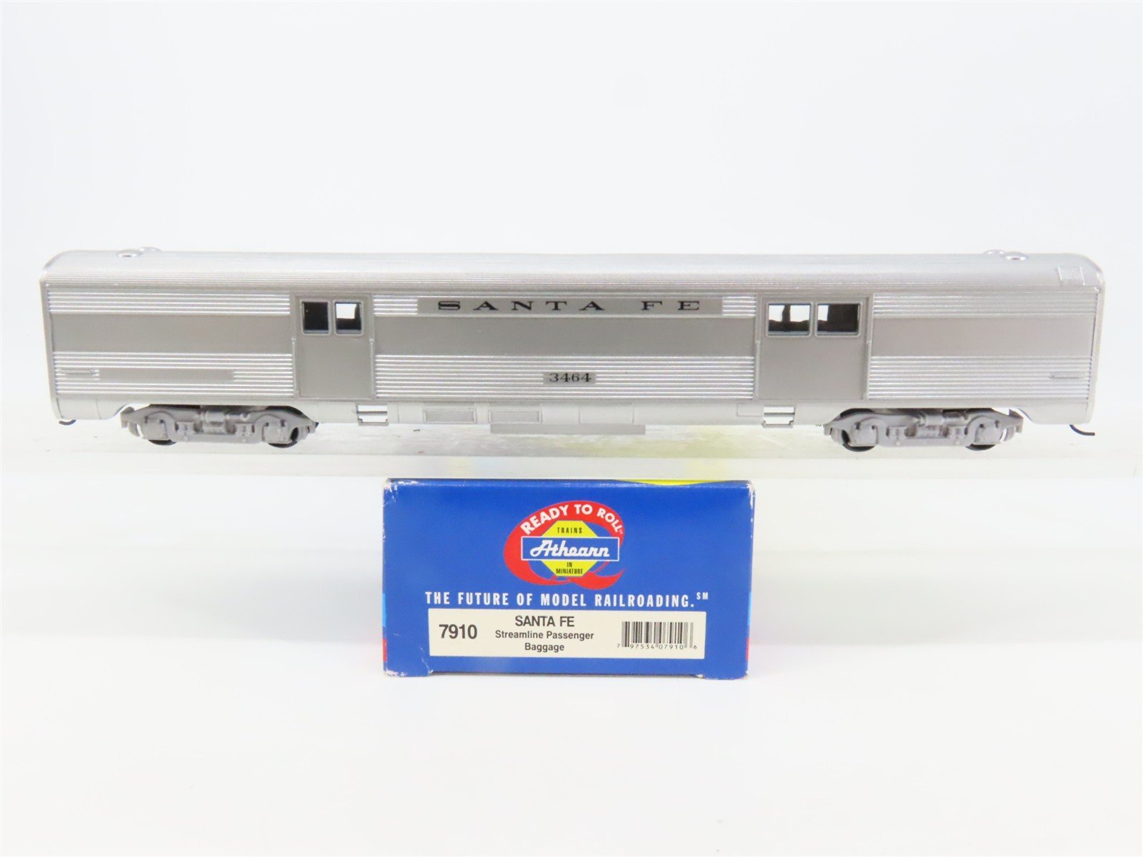 HO Scale Athearn 7910 ATSF Santa Fe Railroad Streamline Baggage Passenger #3464