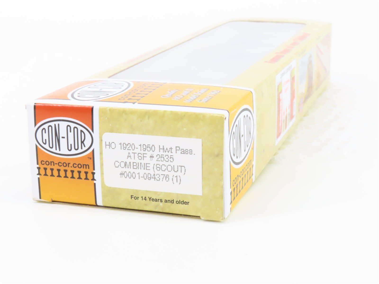 HO Scale Con-Cor 0001-094376(1) ATSF Santa Fe Railroad Combine Passenger #2535