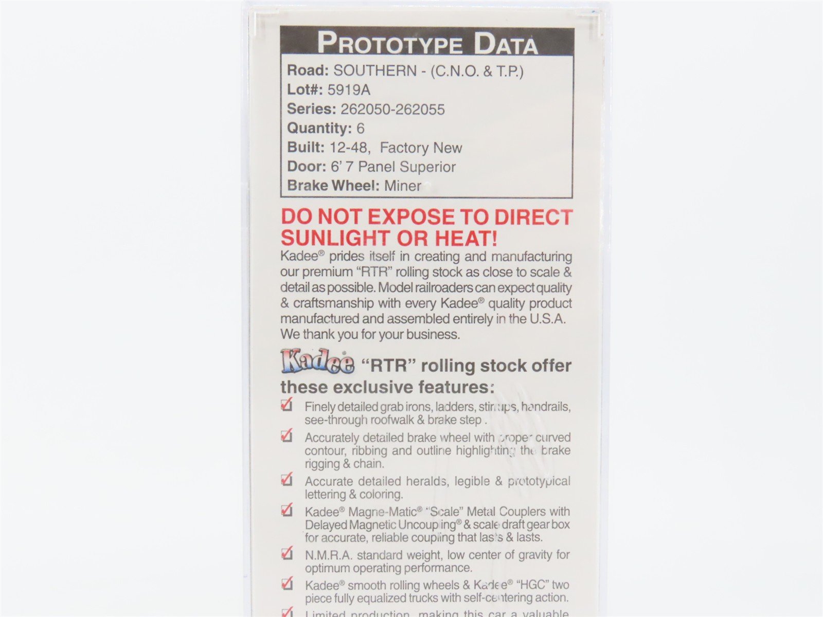 HO Scale Kadee 4324 SOU Southern 40' PS-1 Box Car 262053 RTR