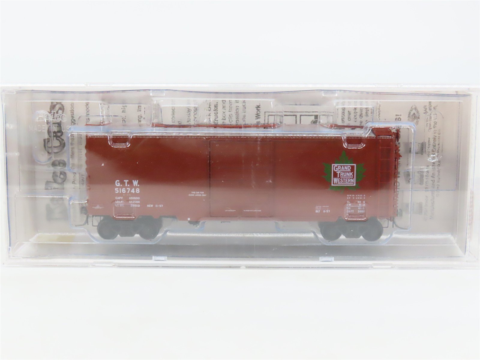 HO Scale Kadee 5315 GTW Grand Trunk Western 40' Box Car 516748 RTR