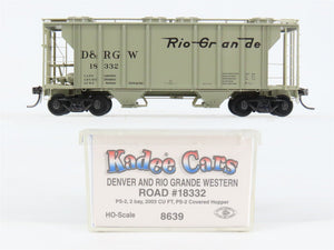 HO Scale Kadee 8639 D&RGW Denver & Rio Grande Western 2-Bay Covered Hopper RTR